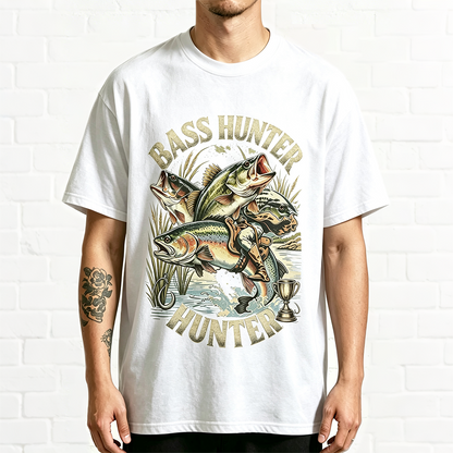 Vintage Bass Hunter Cowboy Bass Fishing Angler Graphic Shirt