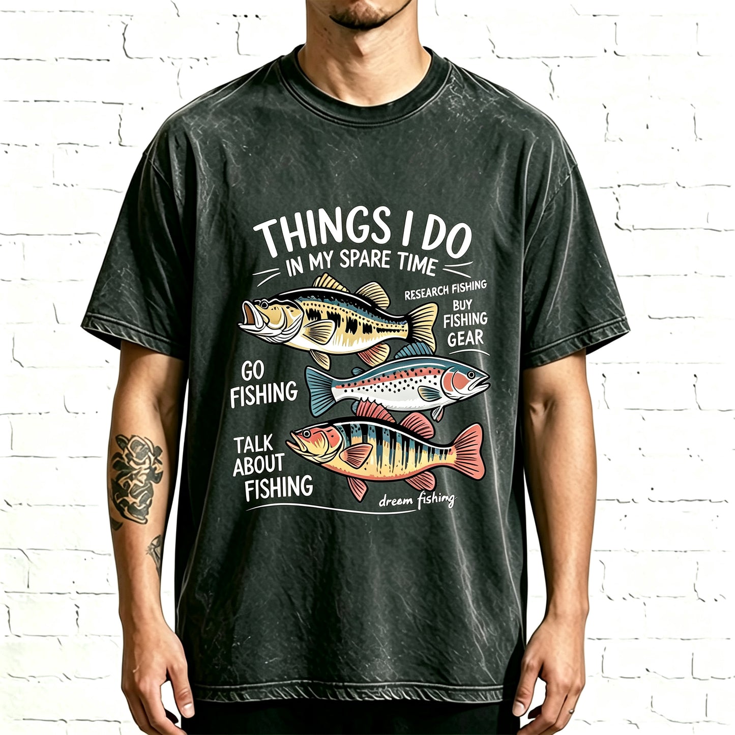 Things I Do In My Spare Time Funny Fishing Graphic T-Shirt