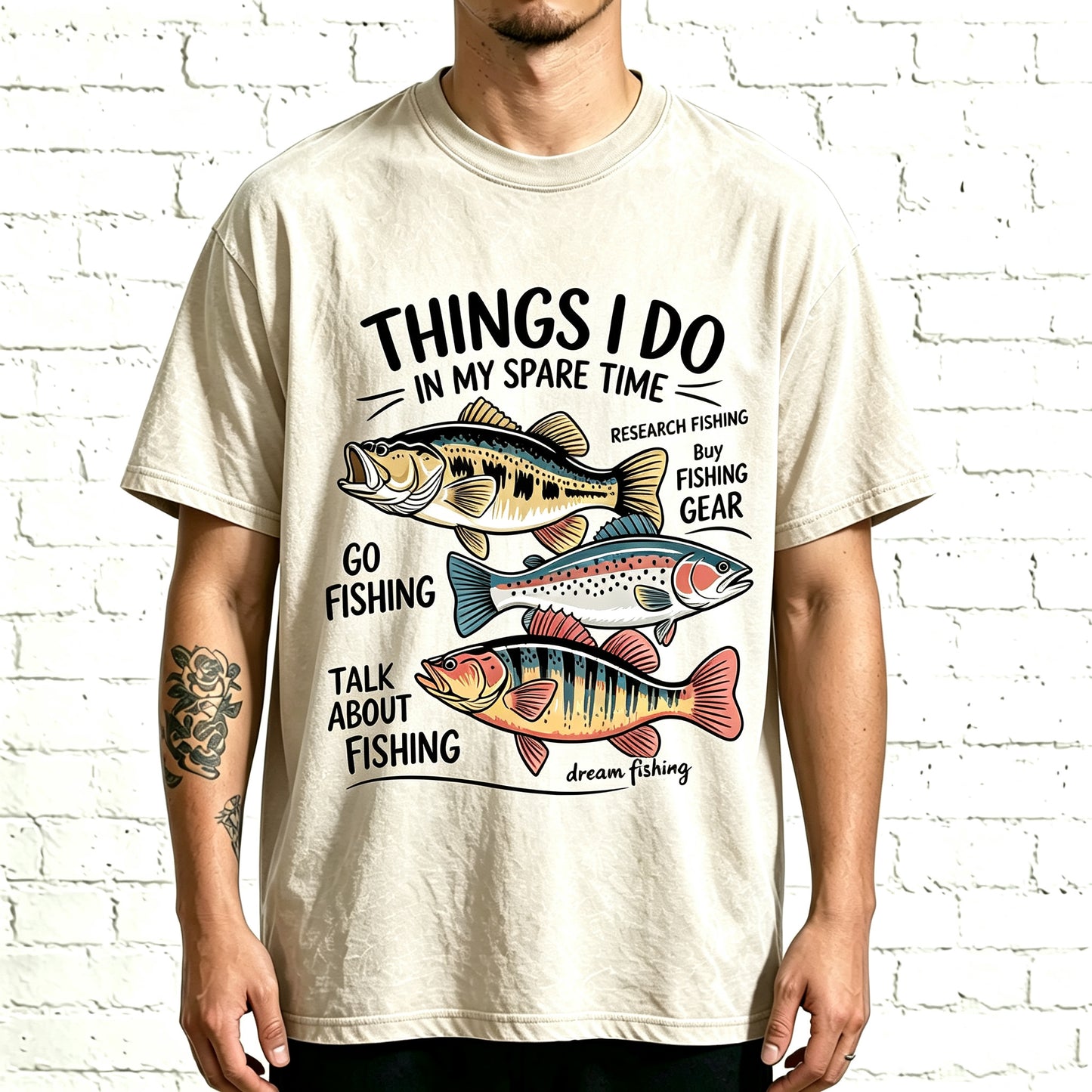 Things I Do In My Spare Time Funny Fishing Graphic T-Shirt