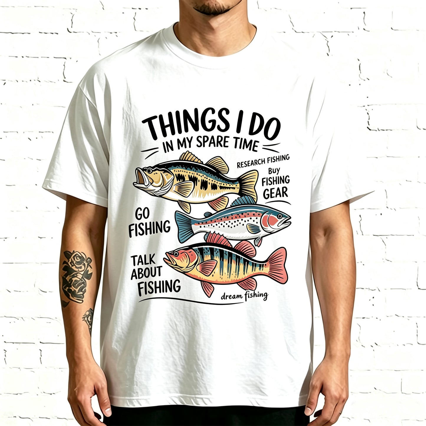 Things I Do In My Spare Time Funny Fishing Graphic T-Shirt
