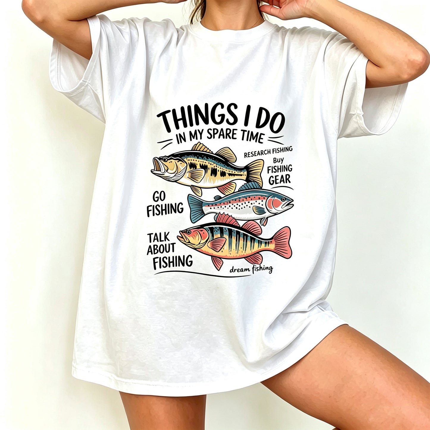 Things I Do In My Spare Time Funny Fishing Graphic T-Shirt